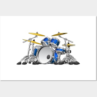 5 Piece Drum Set Cartoon Posters and Art